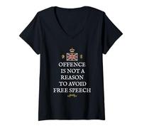 Femme Patriotic Grand Bretagne Support Britannique Offence Libre Voix T-Shirt avec Col en V