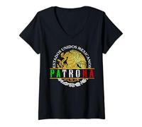 Femme Patrona Mexicans Souvenir Patriotic Fiesta Mexicana T-Shirt avec Col en V