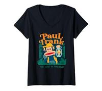 Femme Paul Frank Julius Singe se perd dans Le Camping Sauvage T-Shirt avec Col en V