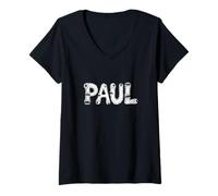 Femme Paul Halloween Monstres - Nom personnalisé Word Art T-Shirt avec Col en V