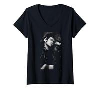 Femme Paul King Frontman des années 80 par Simon Fowler T-Shirt avec Col en V