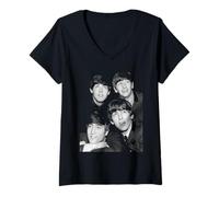Femme Paul McCartney Ringo George John Lennon Les Beatles 1963 T-Shirt avec Col en V