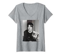 Femme Paul Weller de la Confiture profitant d'une Tasse de thé par Virginia Turbett T-Shirt avec Col en V