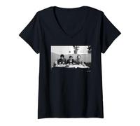 Femme Paul Weller The Jam All Mod Cons Era Photo Martyn Goddard T-Shirt avec Col en V