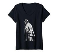 Femme Paul Weller The Jam Live Mod Rock par David Corio T-Shirt avec Col en V