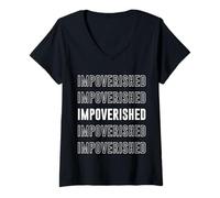 Femme Pauvre T-Shirt avec Col en V