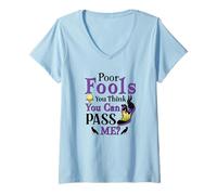 Femme Pauvres imbéciles, tu Peux me Passer ? T-Shirt avec Col en V