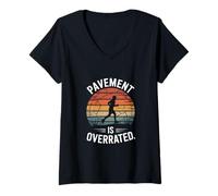 Femme Pavement est surestimé Runner Sunset Running T-Shirt avec Col en V
