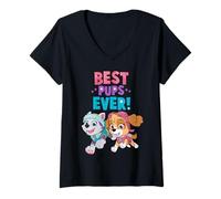 Femme Paw Patrol Best Pups Ever T-Shirt avec Col en V