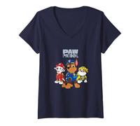 Femme Paw Patrol Chase Marshall Rubble Classic Trio T-Shirt avec Col en V