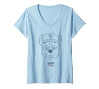 Femme Paw Patrol Chase Ready for Action T-Shirt avec Col en V