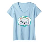 Femme Paw Patrol Everest Rescue Adventure Girl Power Œuvre d'art rétro T-Shirt avec Col en V