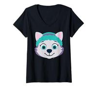 Femme Paw Patrol Everest Team Rescue Hero Adventure Baby Pupp Rétro T-Shirt avec Col en V