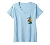 Femme Paw Patrol Group Shot Left Chest Paw Power T-Shirt avec Col en V