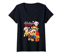 Femme Paw Patrol Holiday Helpers T-Shirt avec Col en V