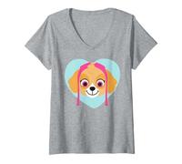 Femme Paw Patrol Skye Rescue Hero Adventure Bay Love Cœur Classique T-Shirt avec Col en V