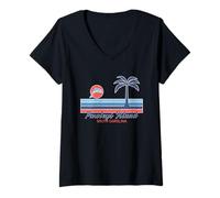 Femme Pawleys Island - Caroline du Sud - Vacances d'été - Vintage - Années 80 T-Shirt avec Col en V