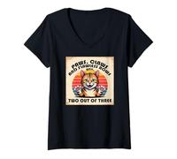 Femme Paws Claws and Flawless Rows Well Two Out of Three T-Shirt avec Col en V
