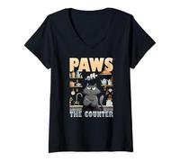 Femme Paws Off The Counter T-Shirt avec Col en V