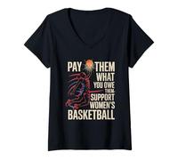 Femme Payez-Leur ce Que Vous Leur devez. Support de Basket-Ball T-Shirt avec Col en V