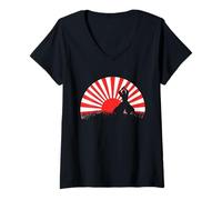 Femme Pays du Soleil Levant, T-Shirt avec Col en V