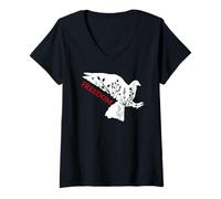 Femme Peace Freedom White Dove Says Freedom USA Red Freedom Saying T-Shirt avec Col en V