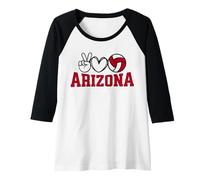 Femme Peace Love Volleyball, Arizona Women Teen Girls Tween Manche Raglan
