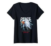 Femme Peace USA Eagle Wild Quotes Find The Peace Within Yourself T-Shirt avec Col en V