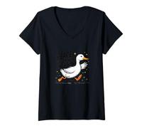 Femme Peace Was Never an Option - Oie - Funny Gosling T-Shirt avec Col en V