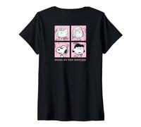 Femme Peanuts - Backprint Snoopy Mood Do Not Disturb T-Shirt avec Col en V