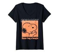 Femme Peanuts Snoopy Bugged Out Beagle Do Not Disturb Lol Classic T-Shirt avec Col en V