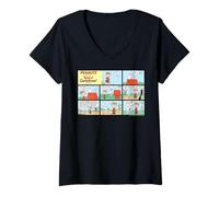 Femme Peanuts Snoopy Charlie Brown Best Friend Comic Adventure T-Shirt avec Col en V