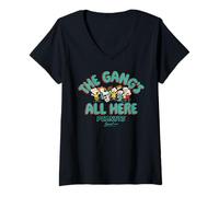 Femme Peanuts Snoopy Gang Social Club Fun Team Adventure Classic T-Shirt avec Col en V