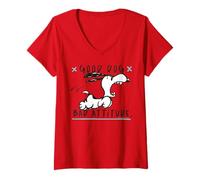 Femme Peanuts Snoopy Good Dog Bad Attitude Crazy Beagle Classic T-Shirt avec Col en V