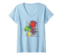 Femme Peanuts Snoopy Linus Pop Art Amitié Créatif Artistique T-Shirt avec Col en V
