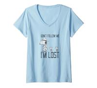 Femme Peanuts - Snoopy, ne me suis pas, je suis perdu T-Shirt avec Col en V