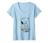 Femme Peanuts - Snoopy 'on Our Way' T-Shirt avec Col en V