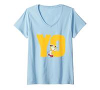 Femme Peanuts Snoopy Skateboard Tricks Stunts Beagle années 50 Lol Retro T-Shirt avec Col en V