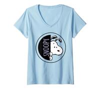 Femme Peanuts Snoopy Sneaky Pose Big Face Fun Cartoon Classic Lol T-Shirt avec Col en V