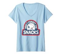 Femme Peanuts Snoopy Summer Snacks Vacances Plage Classic Beagle T-Shirt avec Col en V