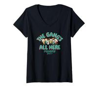 Femme Peanuts - Snoopy The Gang's All Here T-Shirt avec Col en V