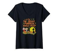 Femme Peanuts Worldwide - Vacances - C'est la Grande Citrouille T-Shirt avec Col en V