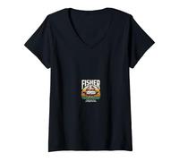 Femme Pêcheur à la Retraite : Le Chapeau est arrivé en Premier, l'insigne est arrivé après T-Shirt avec Col en V