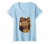 Femme PEG Board Peace Loisir Table Calme T-Shirt avec Col en V