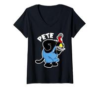 Femme Peg Leg Pete Putrid, Dessin animé Vintage T-Shirt avec Col en V