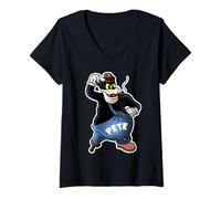 Femme Peg Leg Pete Putrid, méchant Vintage de Dessin animé T-Shirt avec Col en V
