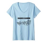 Femme Peigne Rugueux, Ötscher, Montagne, Alpes, Sommets, Escalade, randonnée T-Shirt avec Col en V