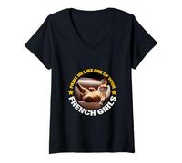 Femme Peignez-moi comme l'une de vos filles françaises, le drôle de chat RMS Titanic T-Shirt avec Col en V