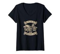 Femme Peins-Moi comme l'une de tes Filles de la Renaissance, Chat Vintage T-Shirt avec Col en V