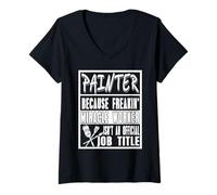 Femme Peintre Parce Que Magicien n'est Pas Un Métier T-Shirt avec Col en V